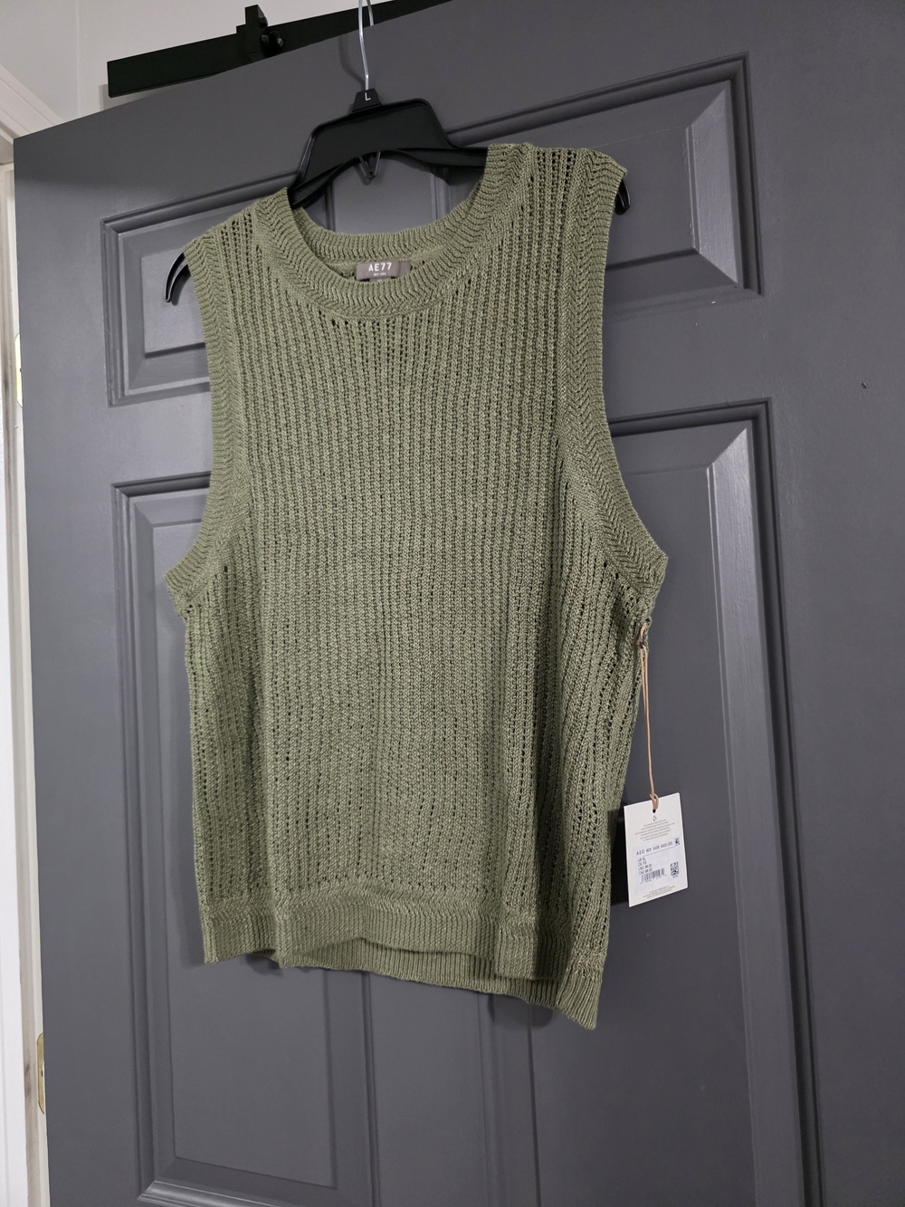 American Eagle Outfitters NWT Olive Green Linen Sweater Tank